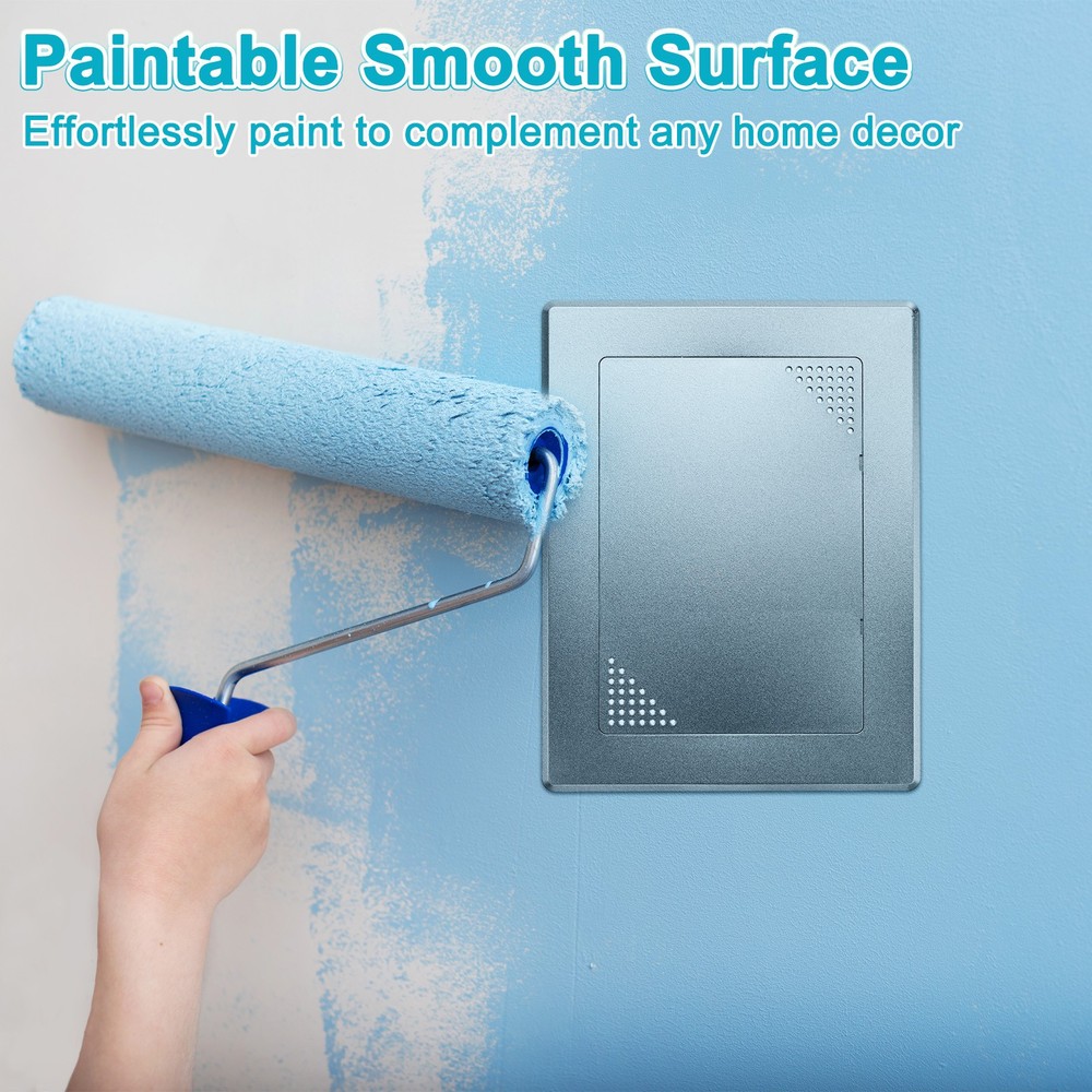 1-Pack Access Panel for Drywall, 7x5" Plastic [Grey, Ventilated Rectangle]