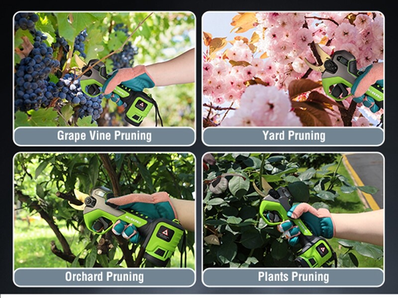 WORKPRO 12V Electric Pruning Shears, Battery Powered Pruning Shears Gardening