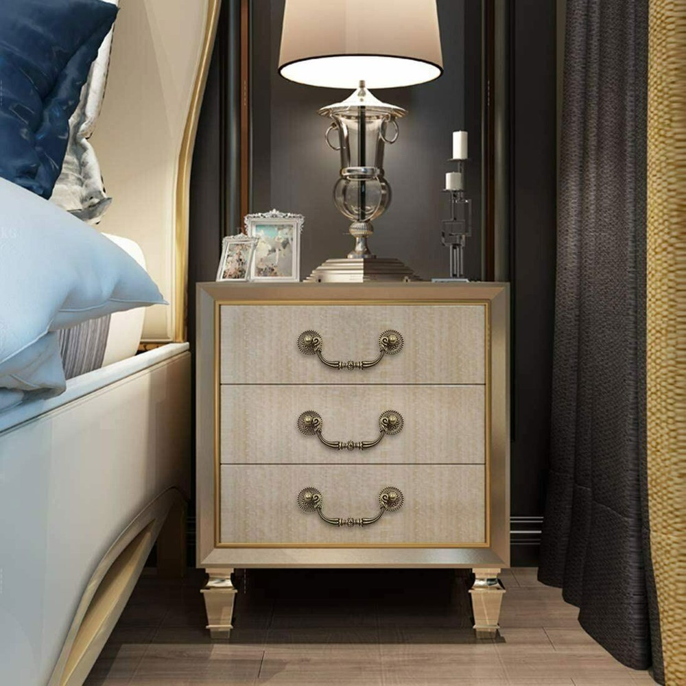 1-10 PACK Drop Bail Dresser Pull Handle Drawer Pulls Rustic Antique Black Bronze