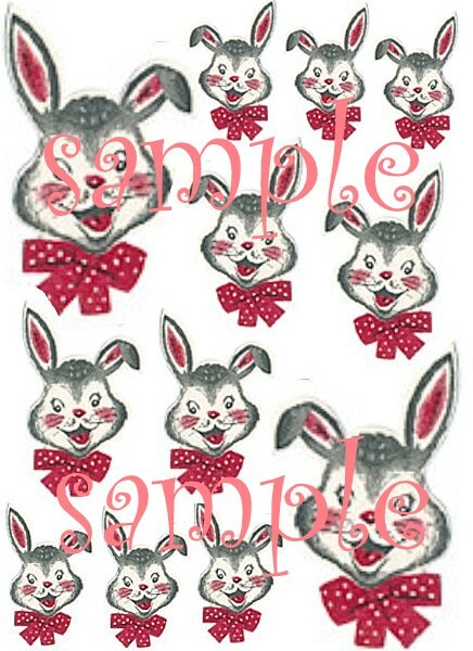Vintage Dapper Bunny Waterslide Decal