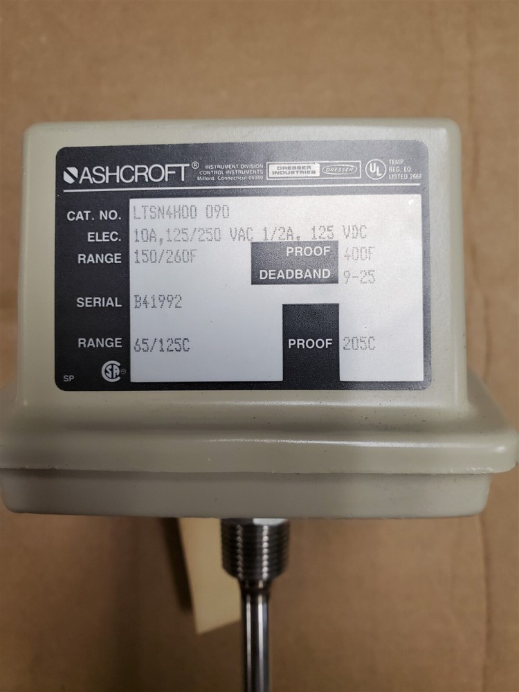 Ashcroft Temperature Switch LTSN4H00 090 150/260F