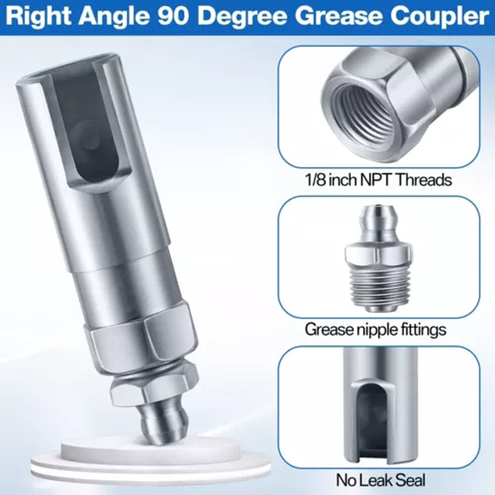 1/2PACK Right-Angle 90-Degree Push-on Grease Coupler With 1/8 Inch NPT Threads