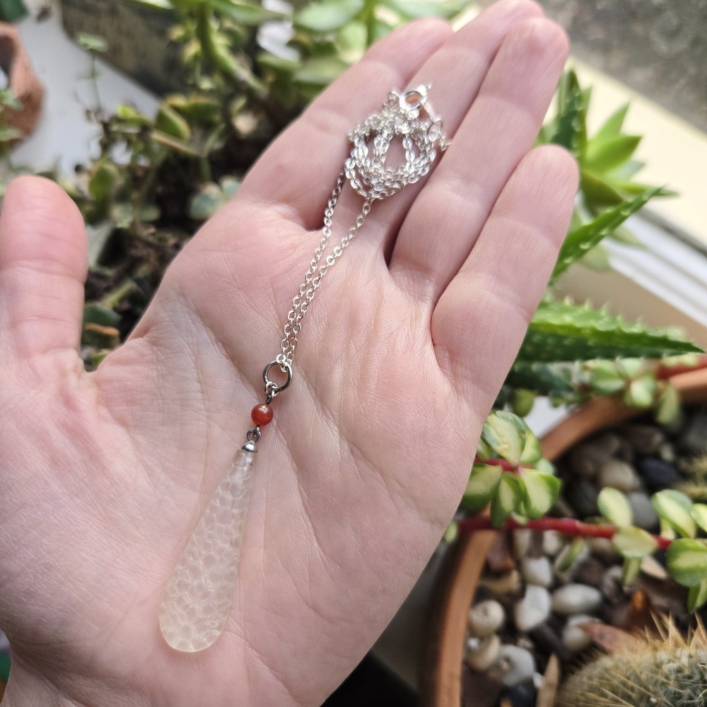 Vintage Transluscent Teardrop Necklace