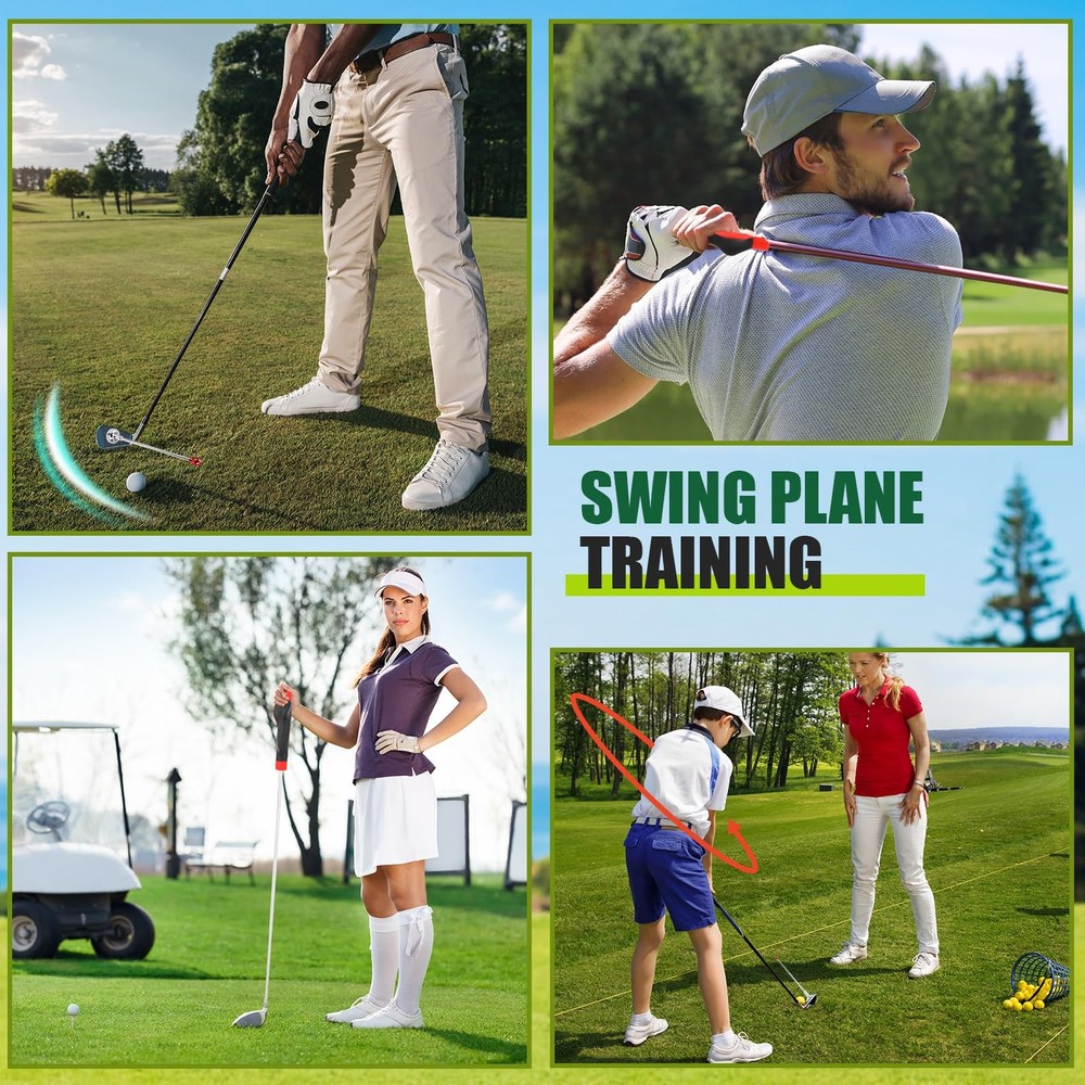 Golf Club Training Set Golf Alignment Sticks and Grip Trainer Alignment Rods ...