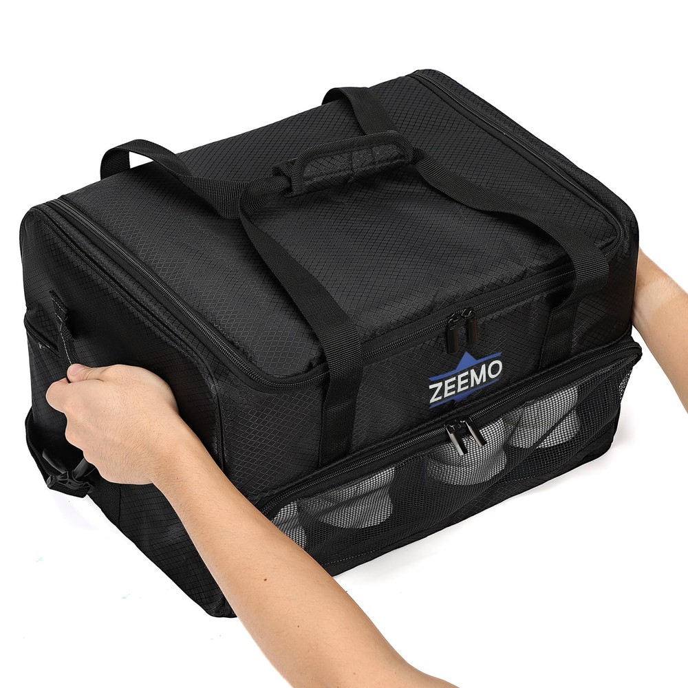 ZEEMO Golf Trunk Organizer, 2 Layer Car Locker with Ventilated Black