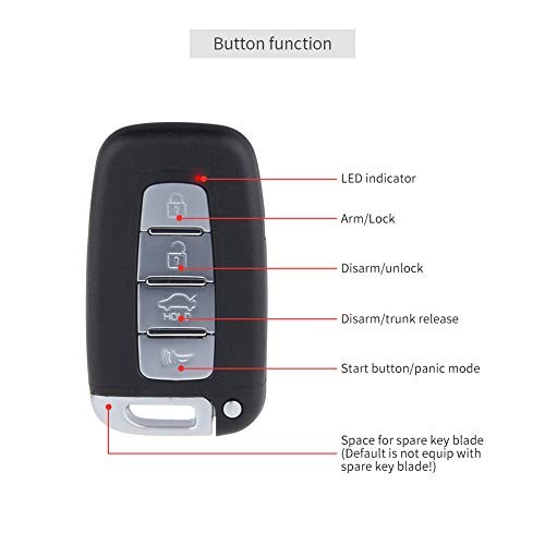 EC003N-K Car Alarm System keyless Entry pke Remote Engine Start Stop Push