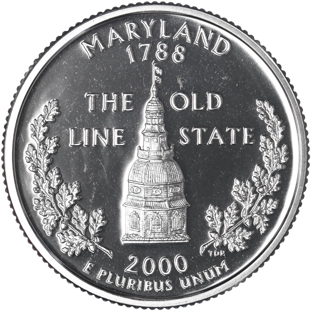 2000 S State Quarter Maryland Gem DCam Proof CN-Clad