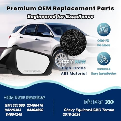 Side mirror assembly replacement, left side mirror assembly replacement, right
