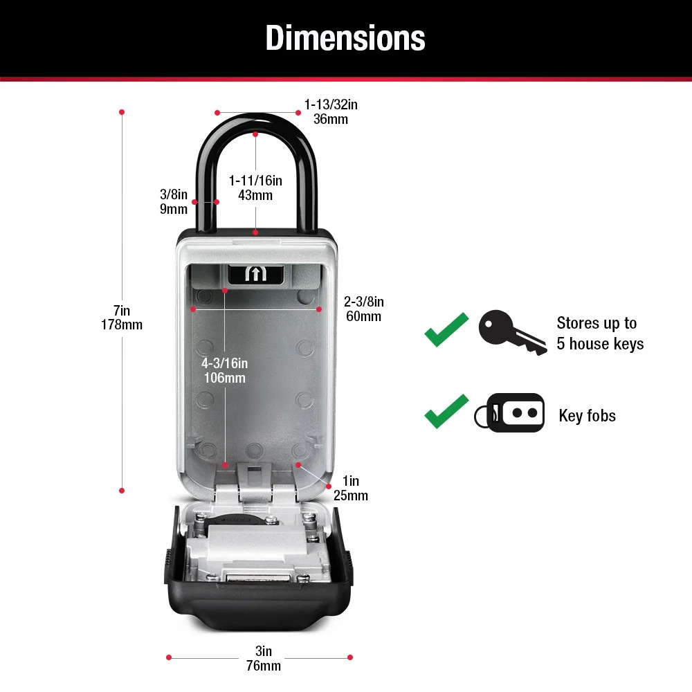Master Lock Light-Up Dial Combo Portable Lock Box 5424EC (50)