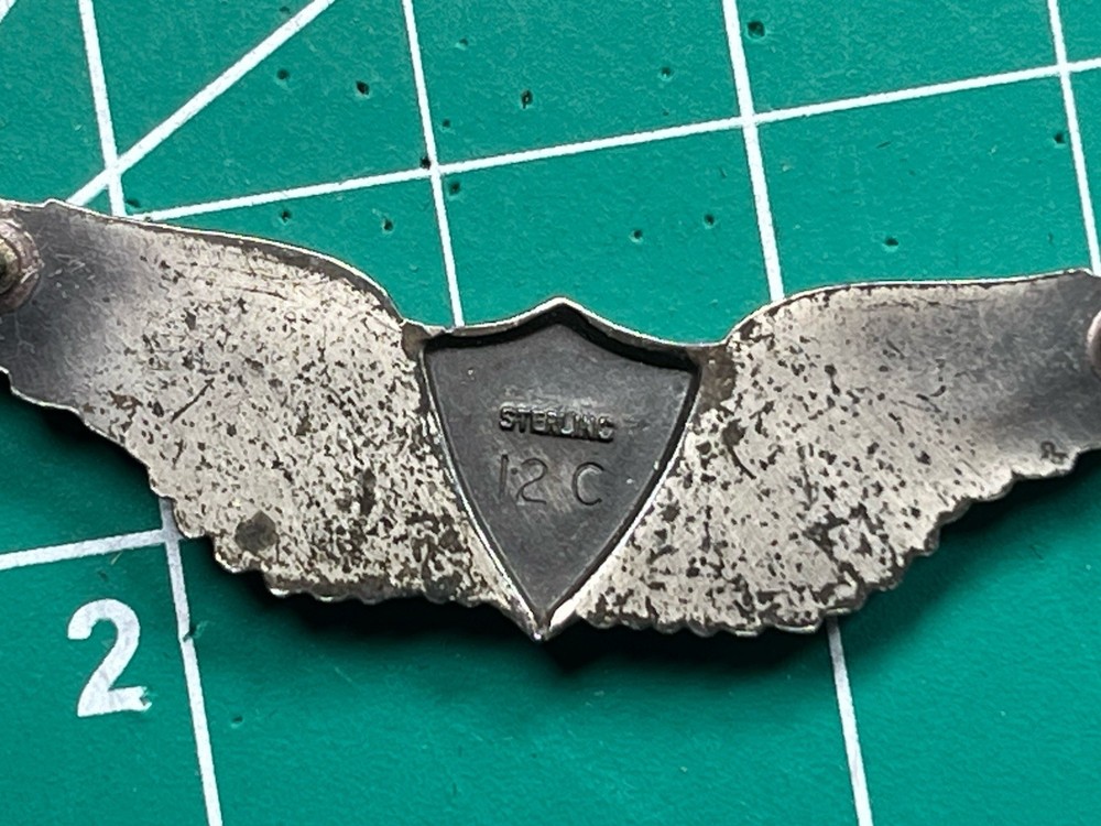 Vintage Army Pilot Wings 2.5" Sterling