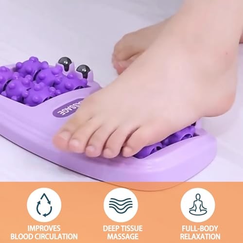 Portable Double Foot Massage Roller, Three Massage Techniques for Orange