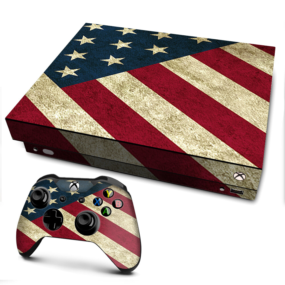Xbox One X Console Skins Decal Wrap ONLY Merica Flag Pattern