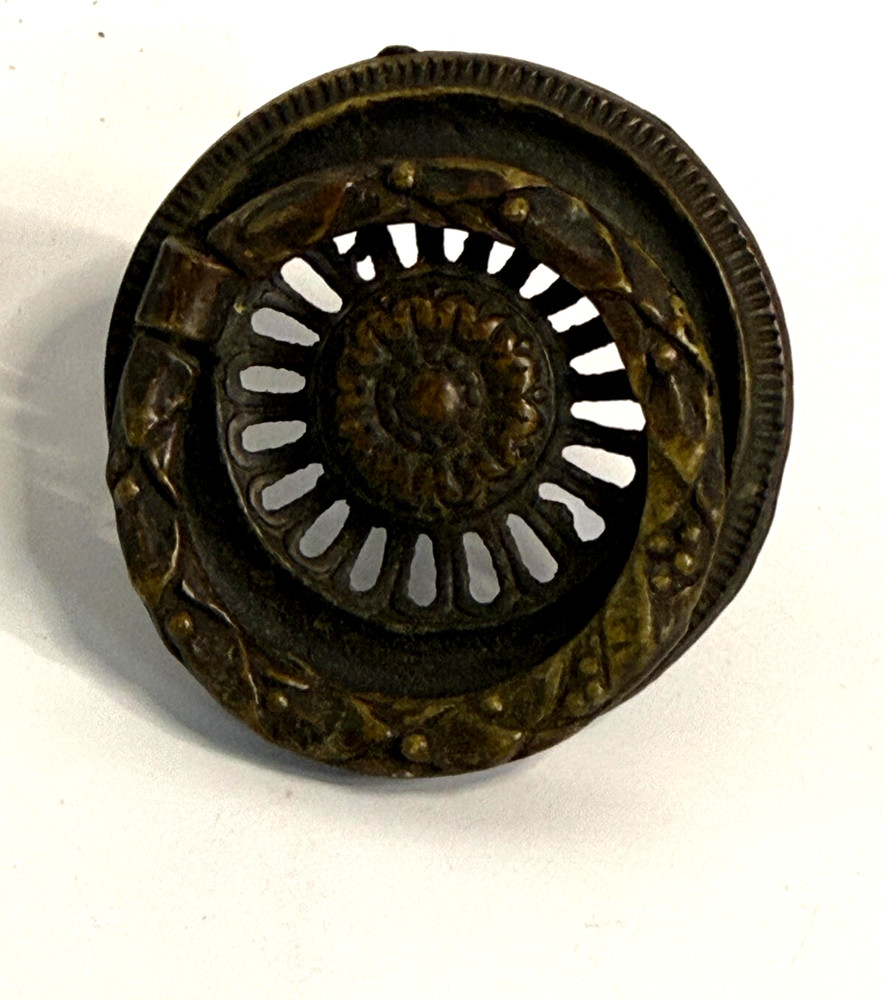 Vintage Medallion ring Brass Drawer Pull KB & Co
