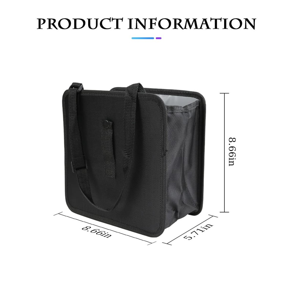 Fekey&JF Foldable Car Trash Can, Hanging Waterproof Leakproof Small, Black