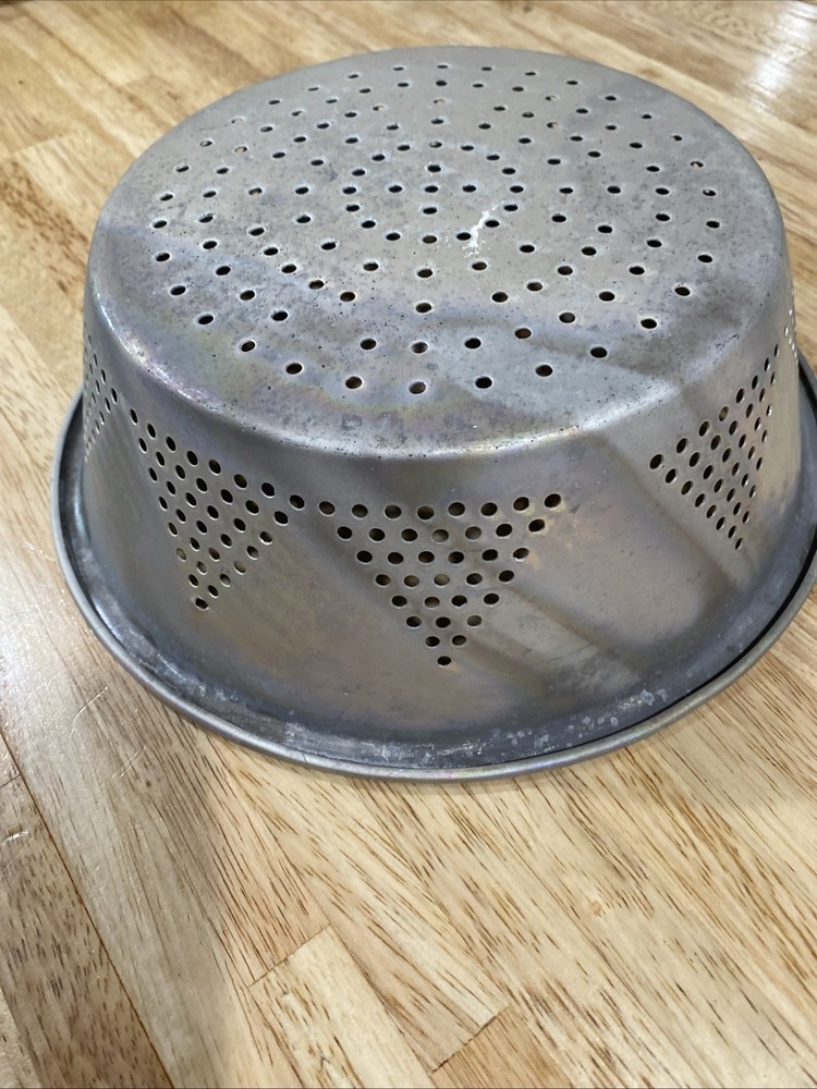Vintage Colander Sieve Strainer Aluminum 10” Flat Bottom