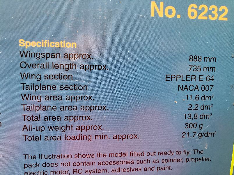 Graupner Tipsy RC Pusher Glider Airplane ARF Kit