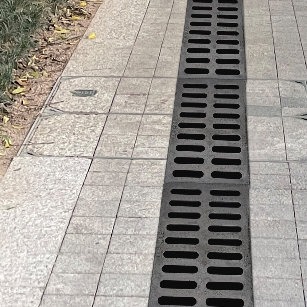 3-Pack Durable Ductile Cast Iron Drain Grate for Channel Drainage System