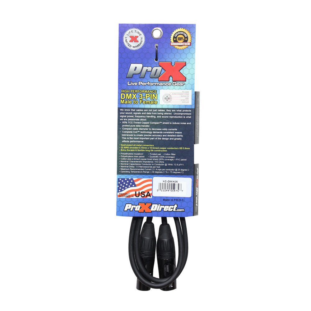 30 DMX Cables 3 Pin 5ft Performance Data Lighting Cable by Prox