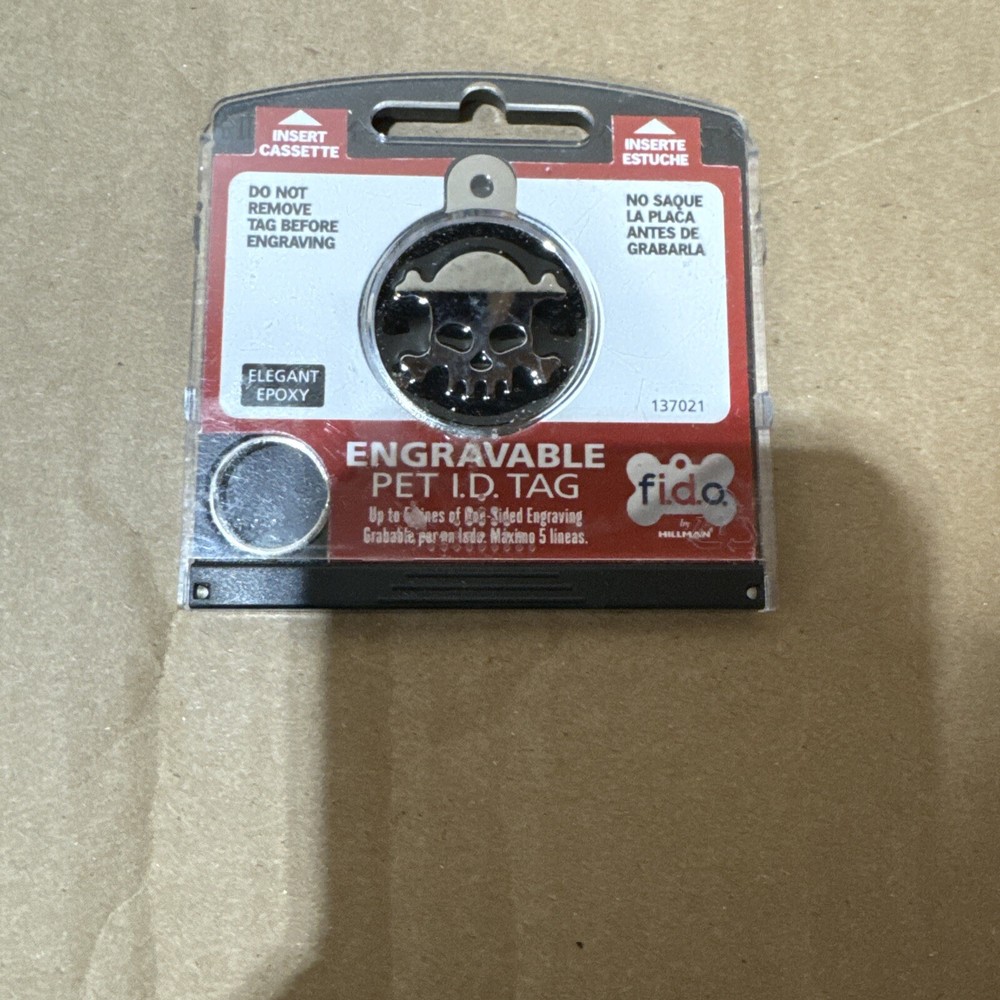Engravable dog Pet I.D Tag Skull