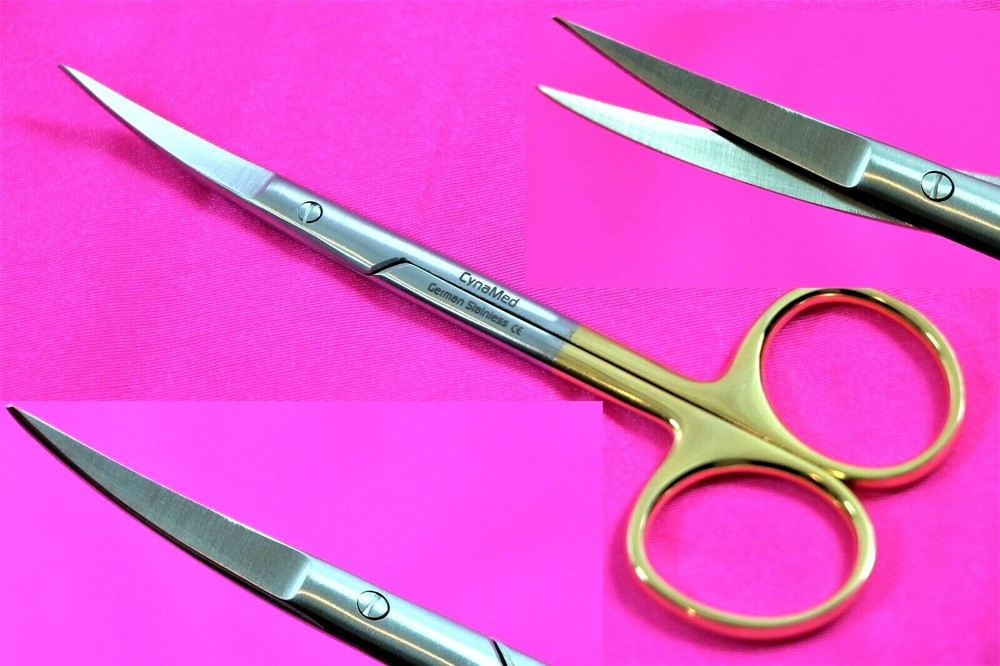 Premium GERMAN TC Iris Scissors 4.5" Curved Surgical Dental Instruments