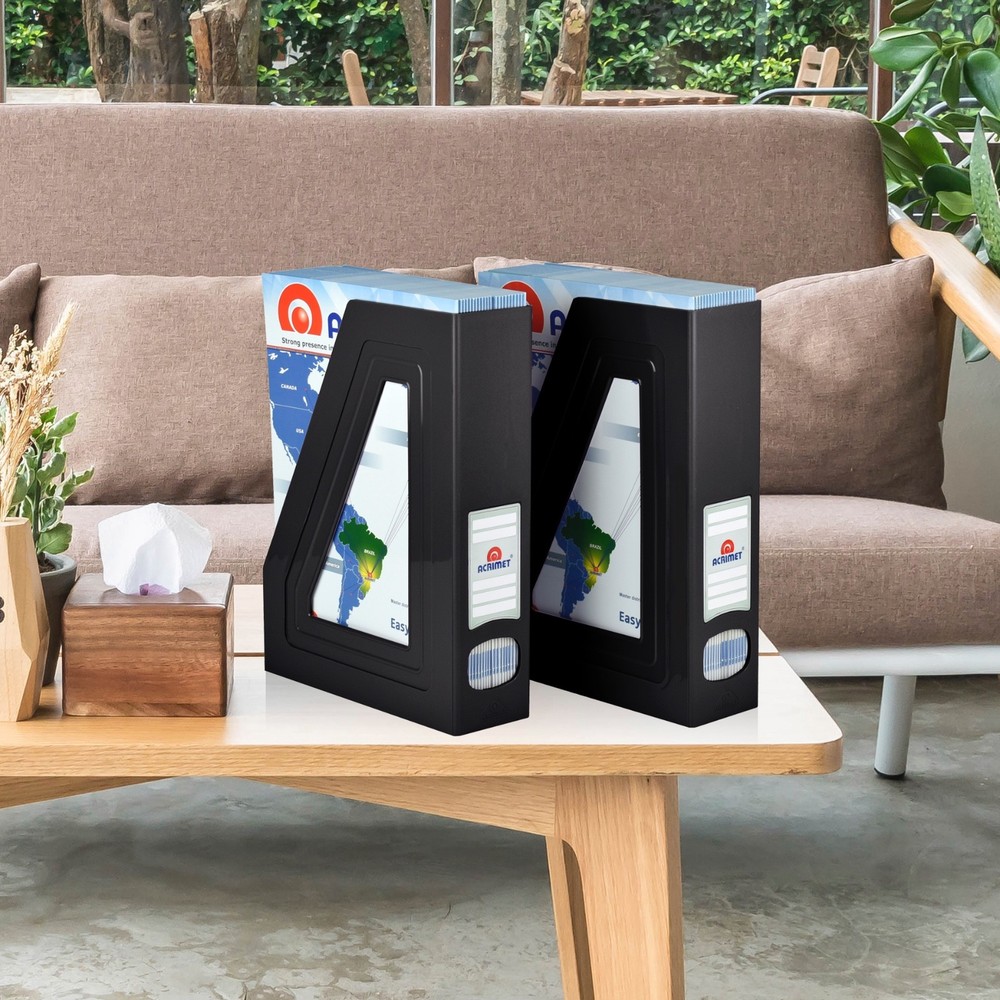 Acrimet Magazine File Holder (Pack with Two) (Black)