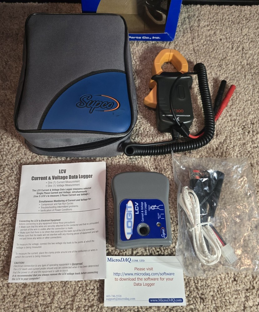 SUPCO LOGiT LCV Current & Voltage Data Logger Complete New Open Box