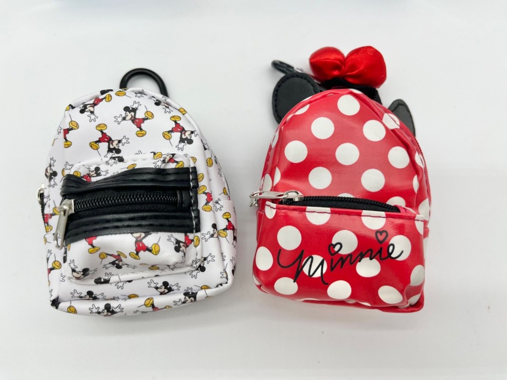 Rare Disney Mickey Minnie Mouse Micropacks: Miniature Backpacks Keychains