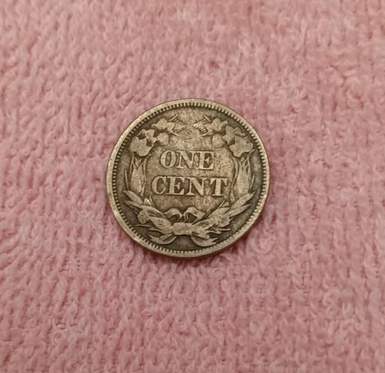 1858, Small Letters, Flying Eagle cent, F+