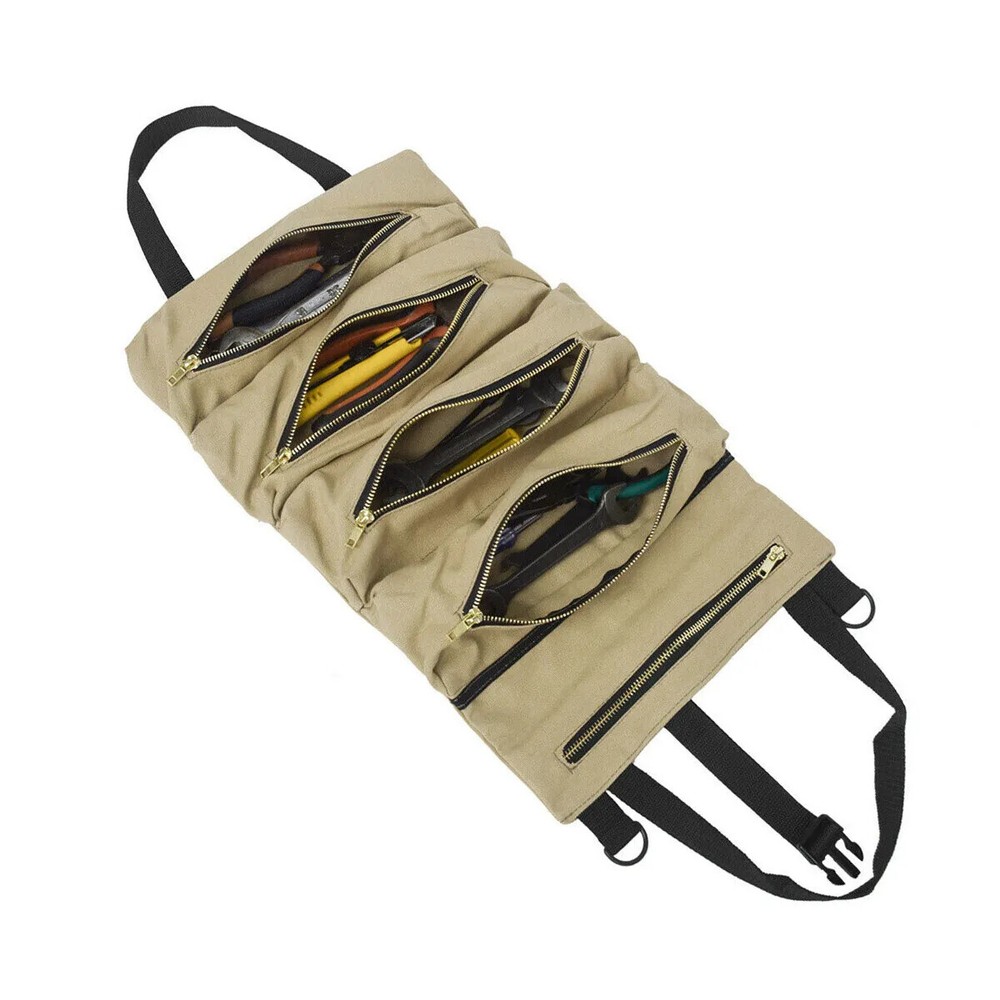 Roll Tool Waterproof Multi-Purpose Tool Roll Up Bag Wrench Pouch Hanging Carrier