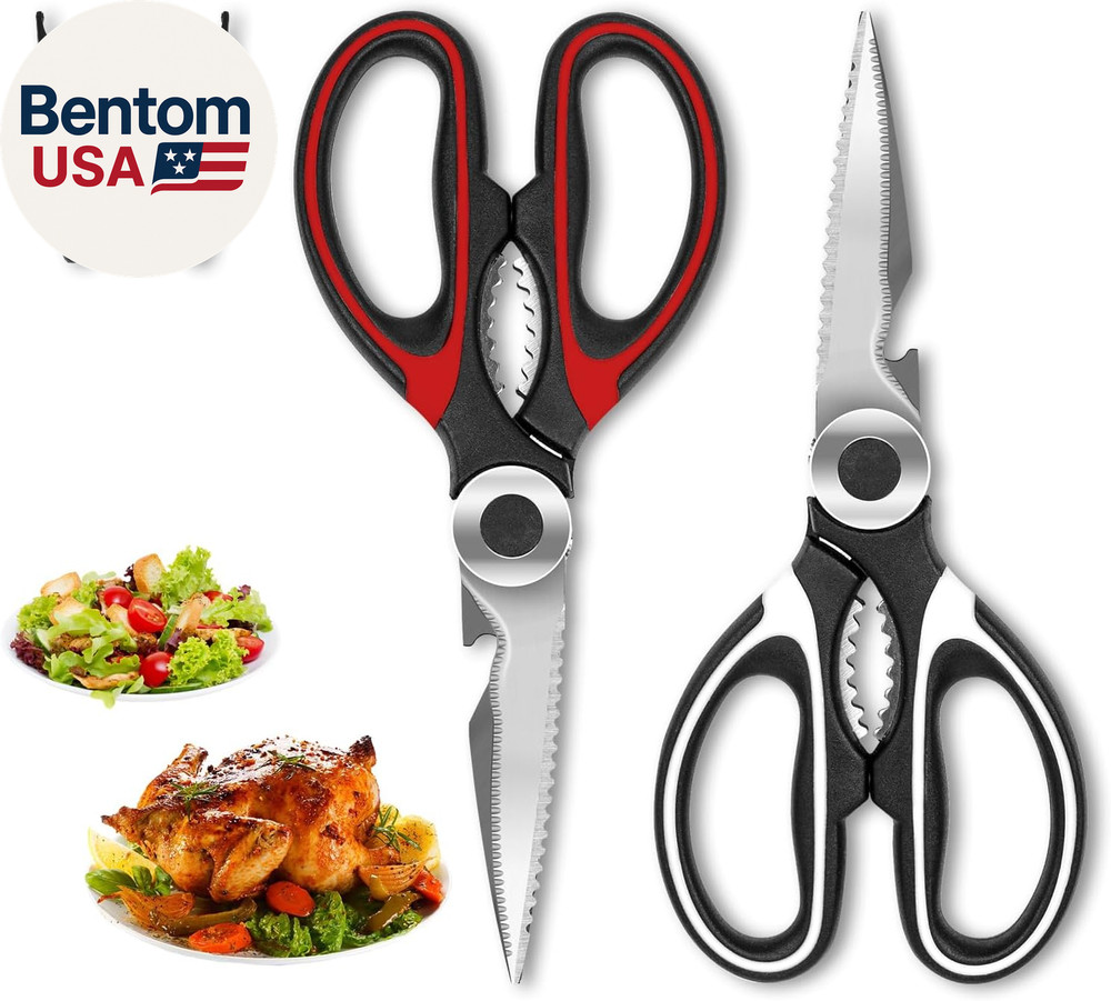 2-Pack Kitchen Scissors Heavy Duty, Premium Sharp Kitchen Shears for Food, Fish,
