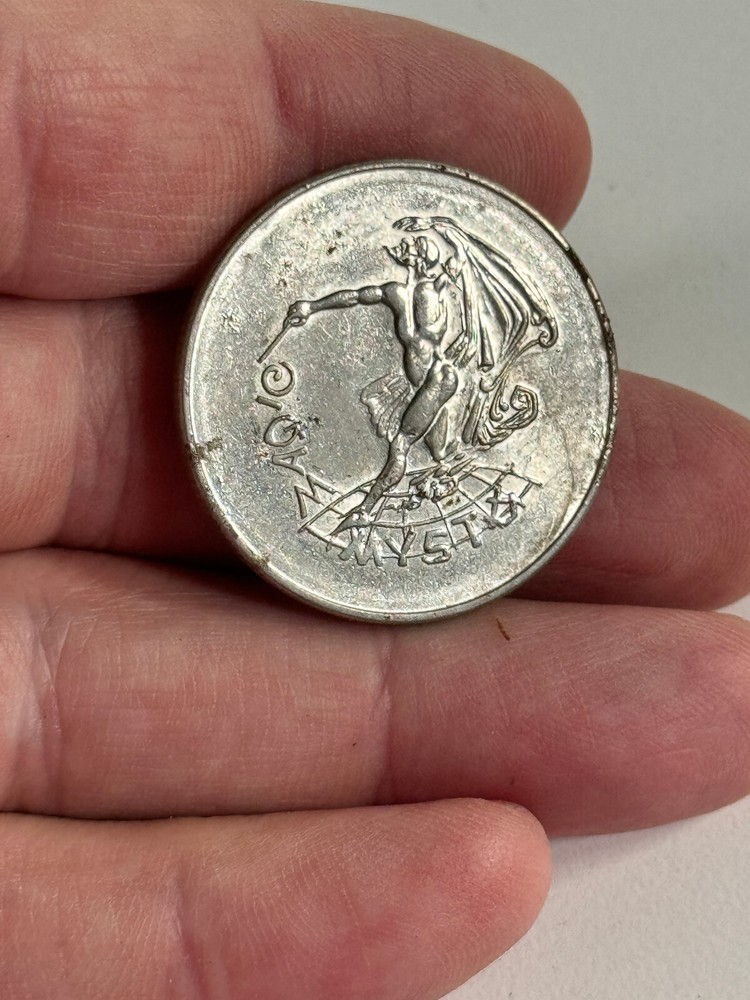 vtg Mysto Magic token coin devil magician AC Gilbert