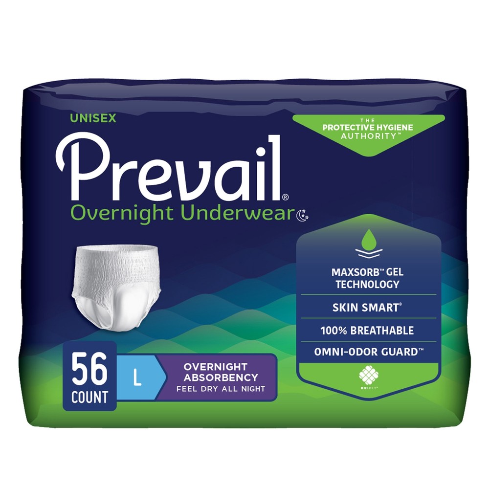 Prevail Disposable Underwear Large Overnight 56 Ct