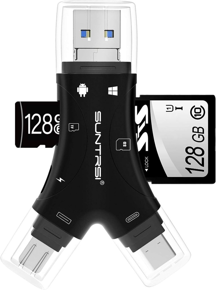 SD Card Reader for iPhone/ipad/Android/Mac/Computer/Camera,4 in1 Micro SD Card R