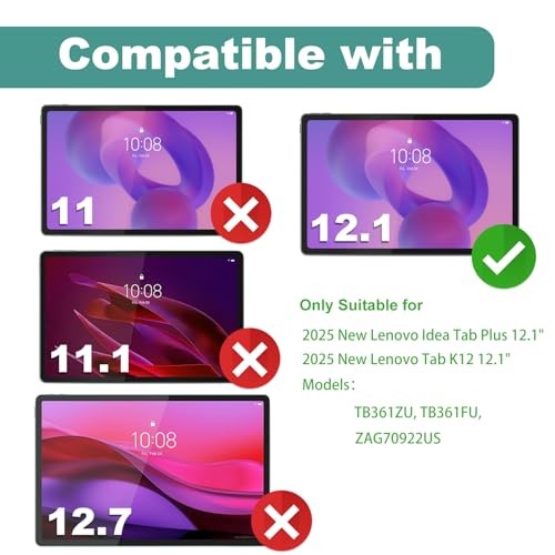 (2-Pack) Tempered Glass Screen Protector for 2025 New Lenovo Idea Tab Plus