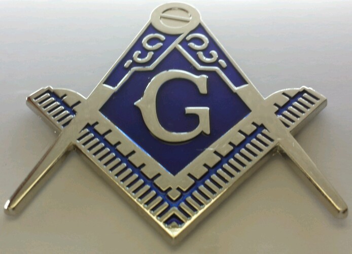 Freemason Masonic cut-out car emblem in silver
