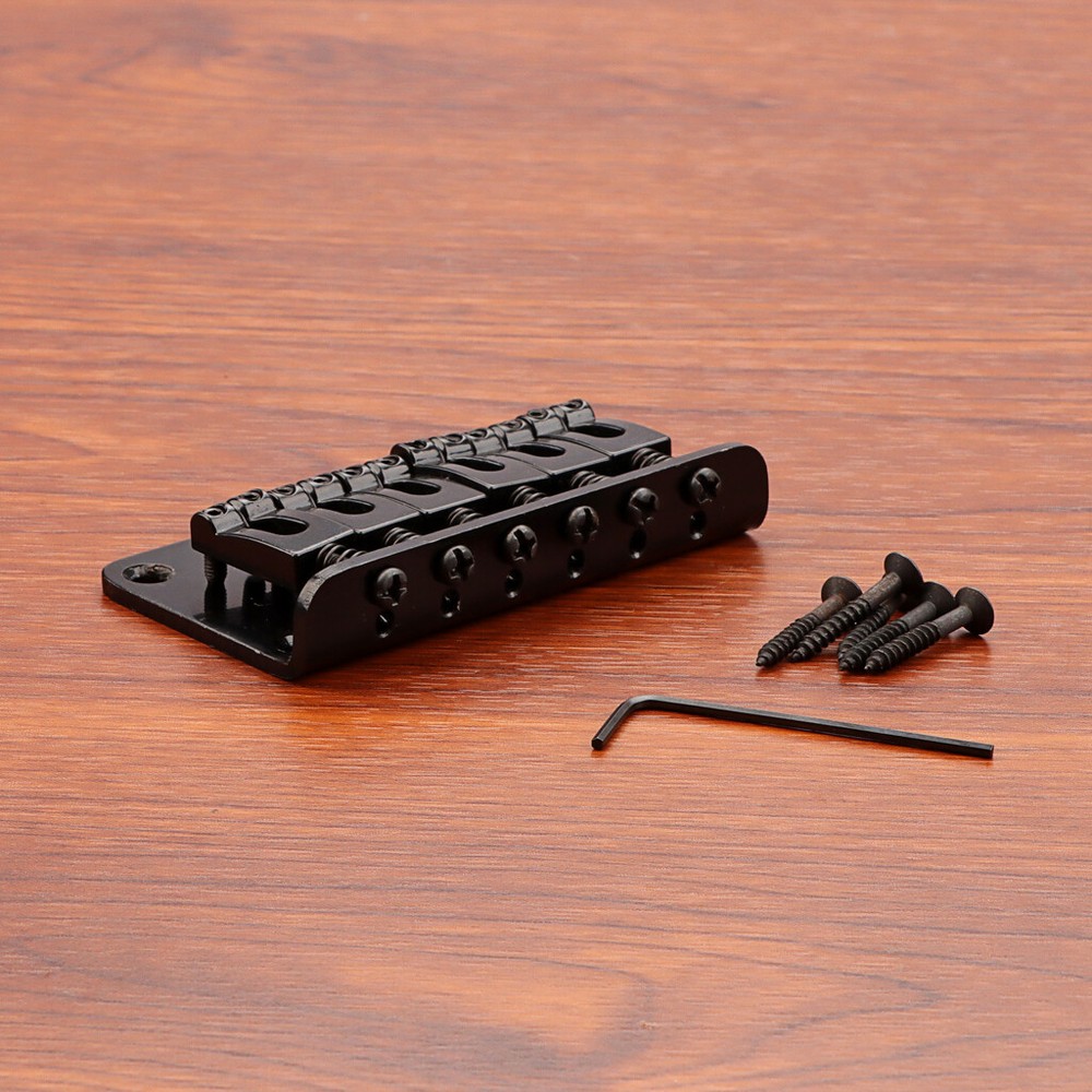 Black 6 String Hardtail Fixed Guitar Bridge for Telecaster Tele TL ST Strat