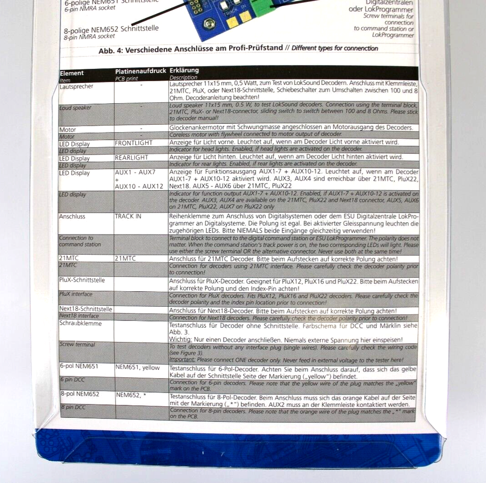 ESU LokSound 53900 DCC Decoder Tester With Motor, Speaker and LED's