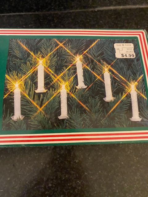 2 Boxes ~ Vintage Christmas Tree Lights Candle Clip On 10 Light String