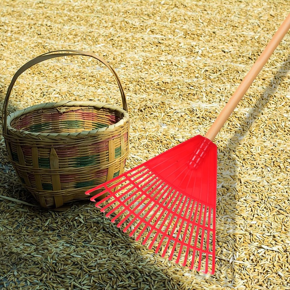 Lightweight Plastic Leaf Rake for Yard with 21 Teeth Large Garden Rake for La...