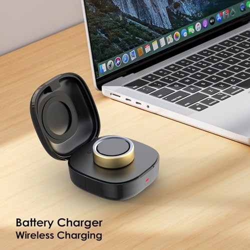 600mAh Wireless Charging Case Compatible with Oura Ring Gen4 Size 14 Black