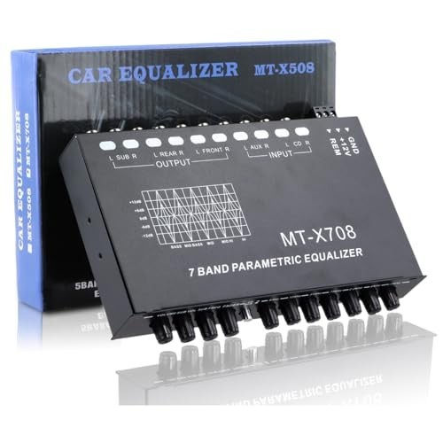 7-Band Car Audio Equalizer with Adjustable Settings, Front/Rear/Sub Outputs, 7.3