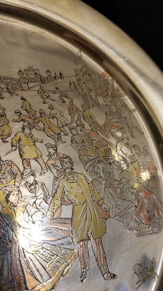 Currier & Ives Solid Sterling Silver Plate Central Park Winter 236 grams