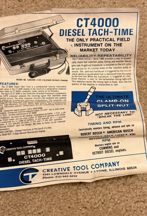 A57 - Creative Tool CT4000 Diesel Tach-Time - Diesel Timing Analyzer