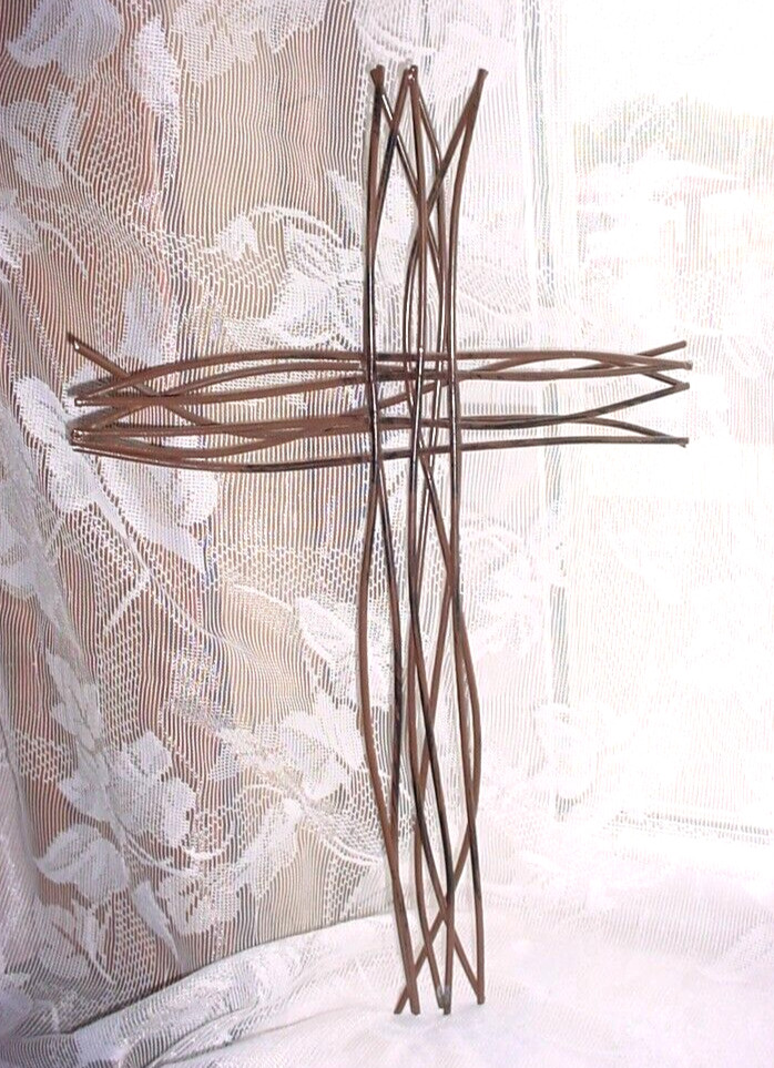 Brown Wall Cross Metal Wire Branches