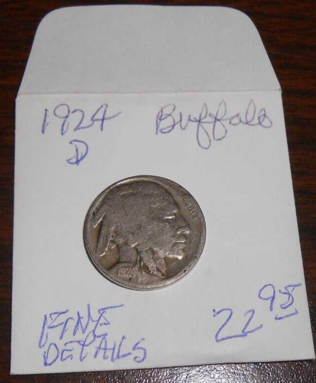 1924 D BUFFALO NICKEL - FINE - DETAILS