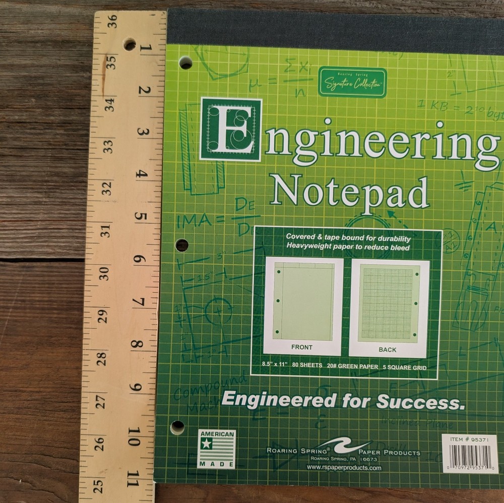 Lot of 7 Engineering Pad, 5X5 Grid Covered, Signature Collection, missing sheets