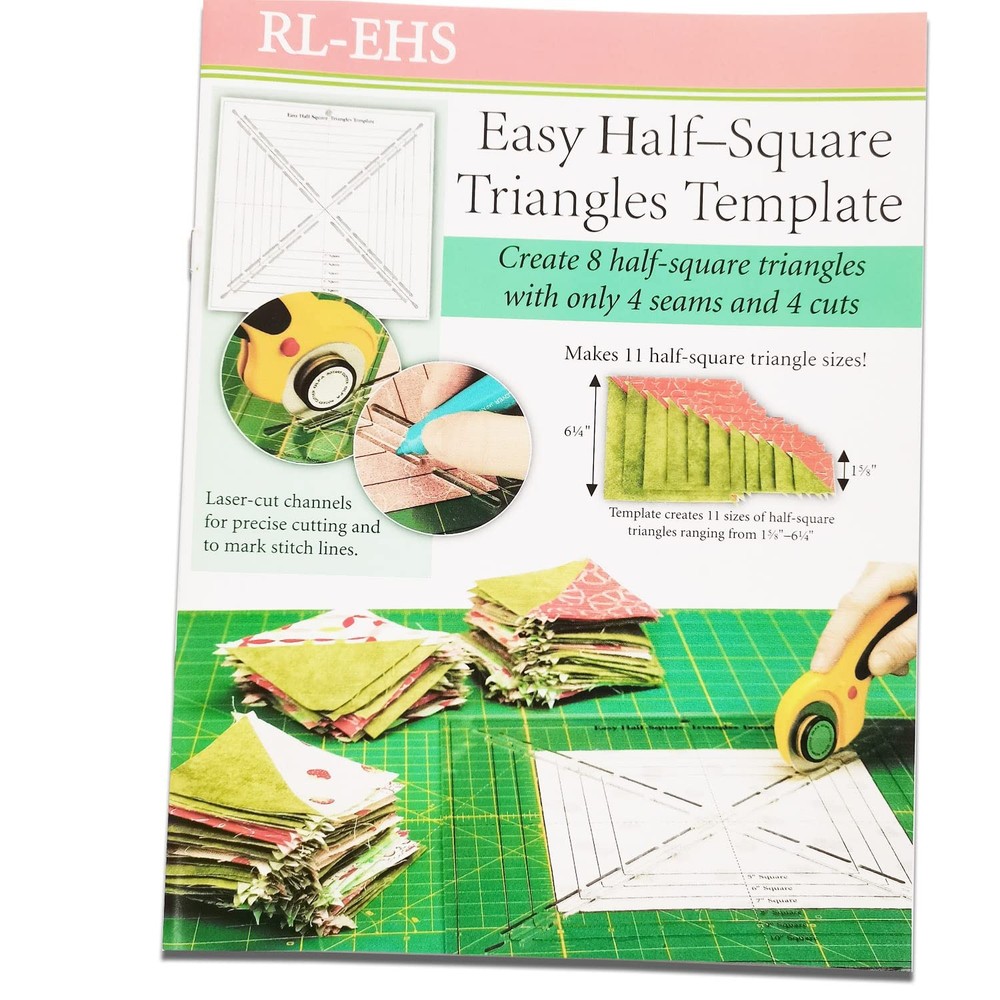 Easy Half-Square Triangles Quilting Rulers and Template