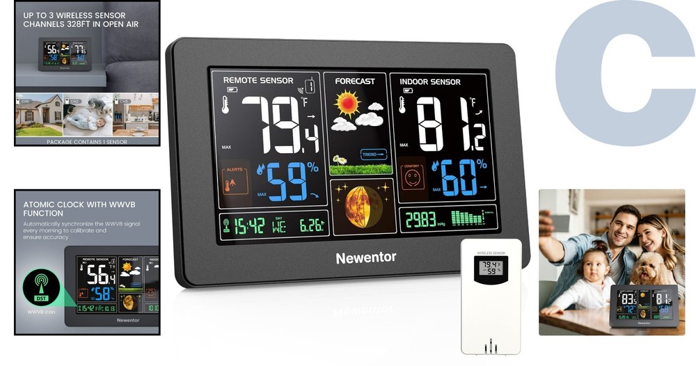 Smart Wireless Weather Forecast Station with Adjustable Backlight & Multi-Sensor