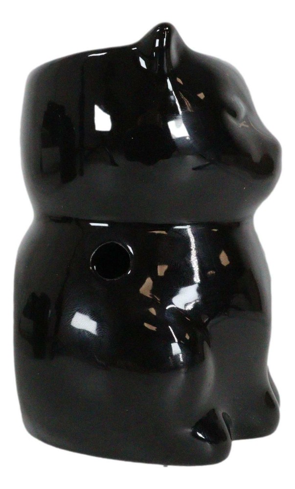 Ebros Black Cat Ceramic Oil Burner Diffuser Home Decor