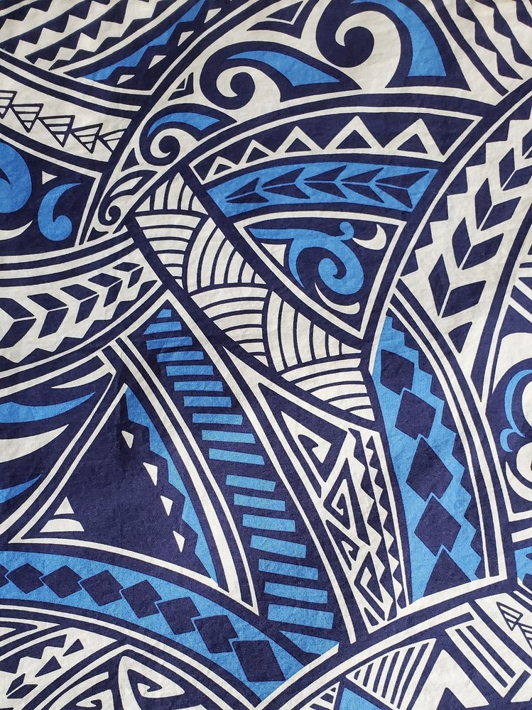 Blue, White Polynesian Motif Pillowcase | Handmade | 100% Cotton